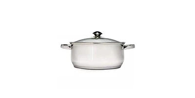 Slickblue 5-Quart Stainless Steel Dutch Oven with Glass Lid for Cooking and Stews