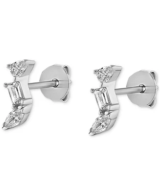 Giani Bernini Cubic Zirconia Mixed Cut Cluster Stud Earrings in Sterling Silver, Exclusively at Macy's