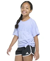 adidas Big Girls Short-Sleeve Tie-Front Cotton T-Shirt