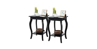 Slickblue Stylish Nightstand End Table Wood Finish - Set of 2