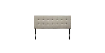 Slickblue Button-Tufted Headboard in Taupe Upholstered Fabric