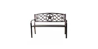 Slickblue Powder Coated Steel 4-ft. Outdoor Patio Garden Bench in Metal Finish