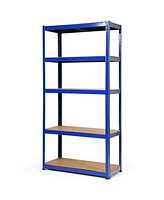 Gymax 4PCS 72'' Metal 5-Tier Garage Storage Rack Shelf Adjustable Freestanding