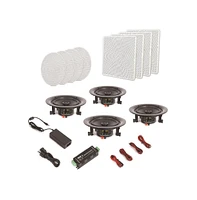Pyle 5.25" Bluetooth Ceiling / Wall Speaker Kit - 2-Way Flush Mount Speakers with Built-in Bluetooth, 150W Max Power (4 Speakers)