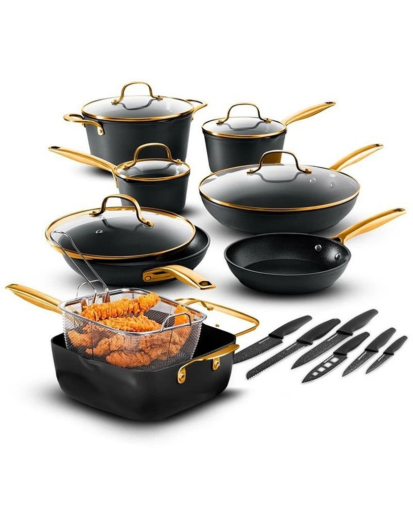 Granitestone Armor Max Gold Piece Hard Anodized Ultra Release Cookware Set