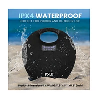 Pyle 5.25” Portable Wireless Bluetooth Streaming Speaker with Waterproof Design, Wireless Microphone, Tws, Usb/MP3 Playback, Rechargeable Batte