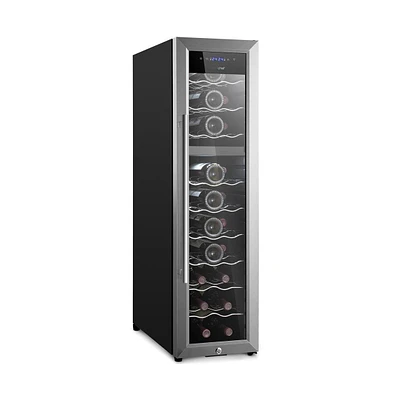 NutriChef Wine Chilling Refrigerator, 27-Bottle Capacity, Digital Touch Control, Compressor Cooling, Led Display