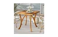 Slickblue Outdoor Solid Wood 31.5 inch Square Patio Dining Table