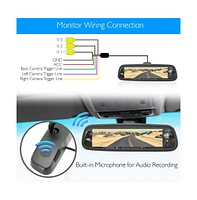 Pyle Car Camera & Rearview Mirror Display Kit, 7.4 Lcd, Night Vision, Backup Camera