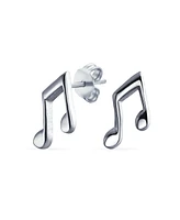 Bling Jewelry Tiny Dainty Eighth Music Notes Stud Earrings Pendant For Musician Women Teacher Student .925 Sterling Silver Jewelry Set