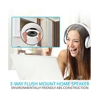 Pyle 6.5” Bluetooth Ceiling / Wall Speakers - 2-Way Flush Mount, Built-in Bluetooth, 200W Max Power