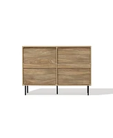 LuxenHome Mid-Century Modern Wave 6-Drawer 47.2-Inch Wide Dresser