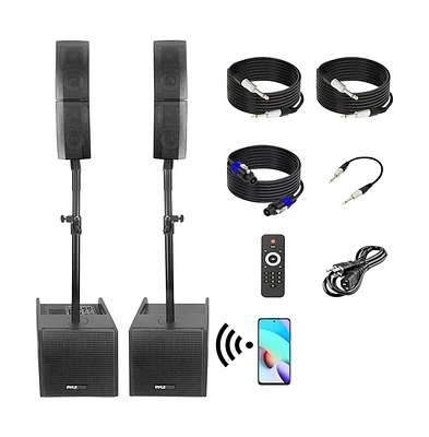 Pyle Wireless Bluetooth Streaming Active Pa Loudspeaker System with 2x12" Subwoofers & 4 Tweeters