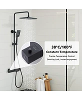 Casainc 2 Functions Thermostatic shower system with 3-Setting Handheld Shower and Rough-in Valve