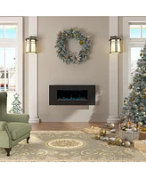 Boyel Living 60 in. Wall Mounted Infrared Electric Fireplace Black with Multi-Color Flame and Csa Certification