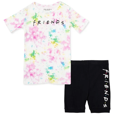 Friends Girls Pajama Shirt and Shorts Sleep Set