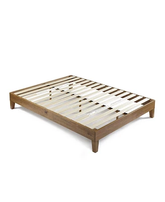 Slickblue Modern Platform Bed Frame in Rustic Pine Finish for Stylish and Durable Bedroom Decor