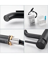Casainc Single Handle Touchless Sensor Black Bathroom Sink Faucet