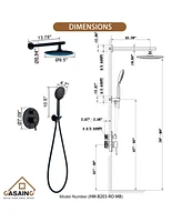 Casainc Rainfall Complete Shower System with 5-Setting Handheld and Rough Valve