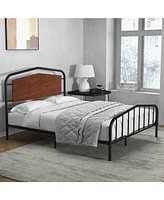 gaomon Platform Bed Frame with Wooden Headboard