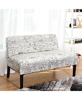 Slickblue Modern Loveseat Sofa with Elegant Cursive Pattern Upholstery for Stylish Seating