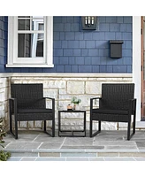 Slickblue Outdoor 3-Piece Patio Furniture Set with 2 Patio Chairs and 1 Side Table