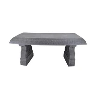 Slickblue Outdoor Fiber Garden Bench for Durable and Stylish Outdoor Seating