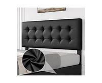 gaomon Queen Size Bed Frame with 4 Storage Drawers and Headboard, Faux Leather Upholstered Platform Bed Frame with Wooden Slats Support