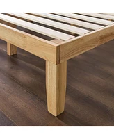 Slickblue Solid Wood Platform Bed Frame in Natural Finish