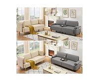 gaomon 76.7" Modern Loveseat Sofa With Armrests, Modern Sofa With Deep Seats And 2 Removable Back Cushions, For Living Room, Bedroom, Apartment