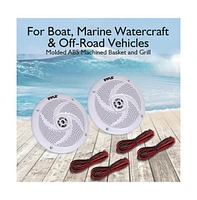 Pyle 5.25" Waterproof Rated Marine Speakers - Low-Profile Slim Style Speaker Pair, 180W