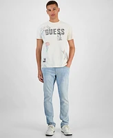 Guess Men's World Stamps Logo Graphic Crewneck T-Shirt