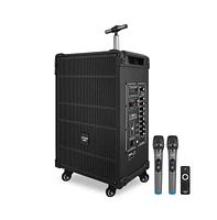 Pyle 12" Portable Wireless Bt Streaming Pa Speaker System - Built-in Rechargeable Battery, Wireless Microphone, Usb/Micro Sd/Fm, 800W