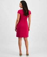 Connected Petite Cutout Cap-Sleeve Sheath Dress