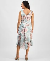 Connected Petite Printed Chiffon Sleeveless Midi Dress