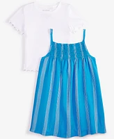 Epic Threads Toddler Girls T-Shirt & Striped Dress, 2 Piece Set, Exclusively at Macy's