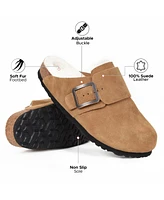 Aerothotic Atlas Fur Genuine Leather Lined Clogs for Women with Arch Support