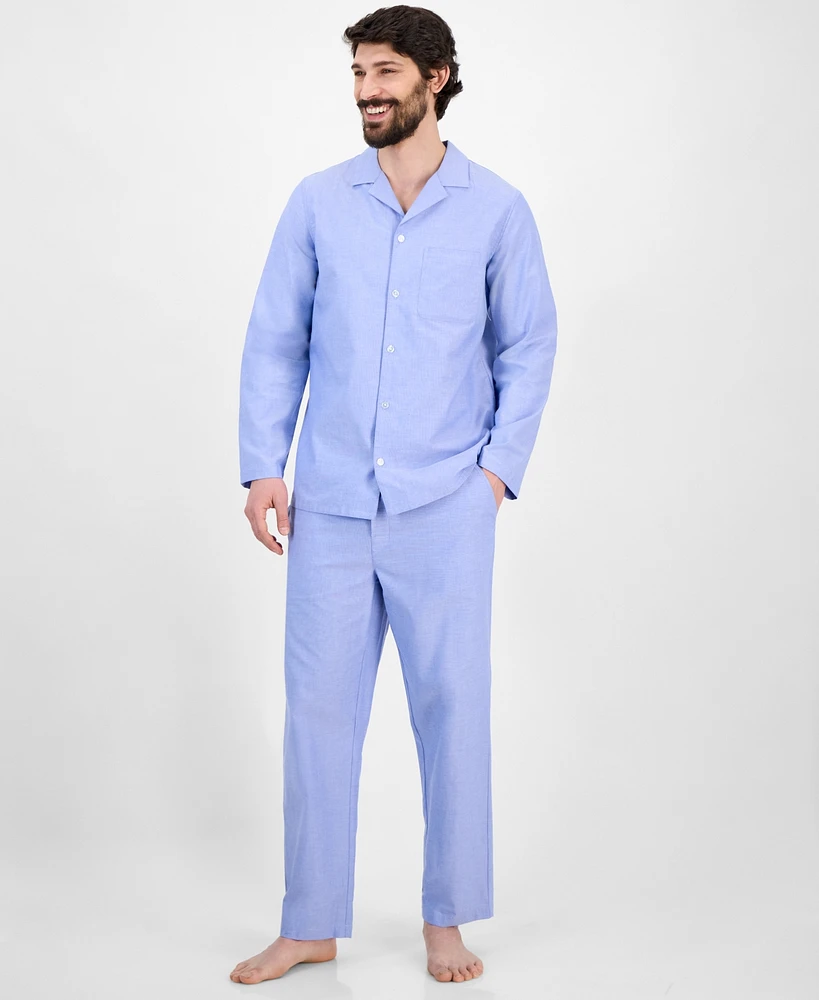 Club Room Men's Oxford Pajama Set, Exclusively at Macy's