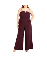 City Chic Plus Ann Chain Sleeveless Wide Leg Jumpsuit