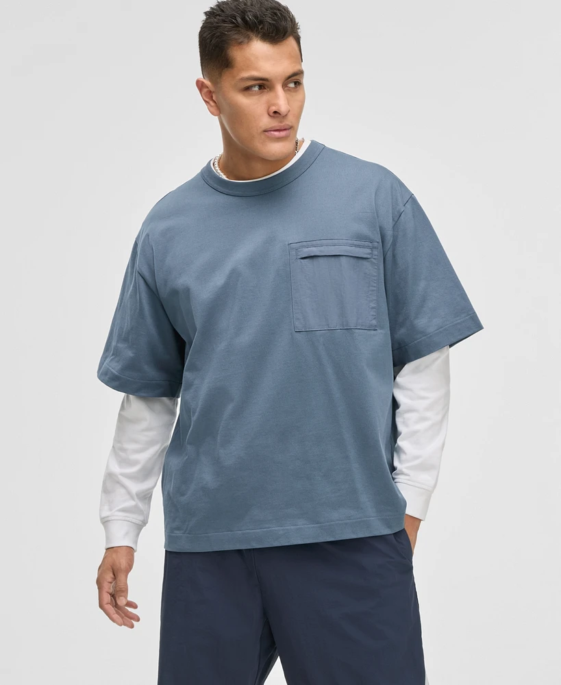 Mode of One Men's Short-Sleeve Relaxed-Fit Mixed Media T-Shirt, Exclusively at Macy's