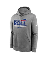 Nike Men's Heather Gray Buffalo Bills 2024 Afc East Division Champions Locker Room Trophy Collection Pullover Hoodie