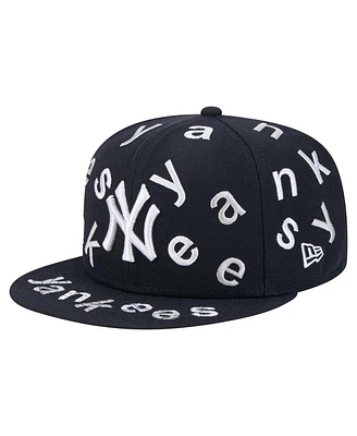 New Era Men's Navy York Yankees Team Confetti 59FIFTY Fitted Hat