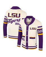 Colosseum Women's Cream Lsu Tigers Wild Collective Button-Up Jacquard Sweater