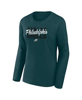 Logo Athletic Women's Midnight Green Philadelphia Eagles Grip Long Sleeve T-Shirt