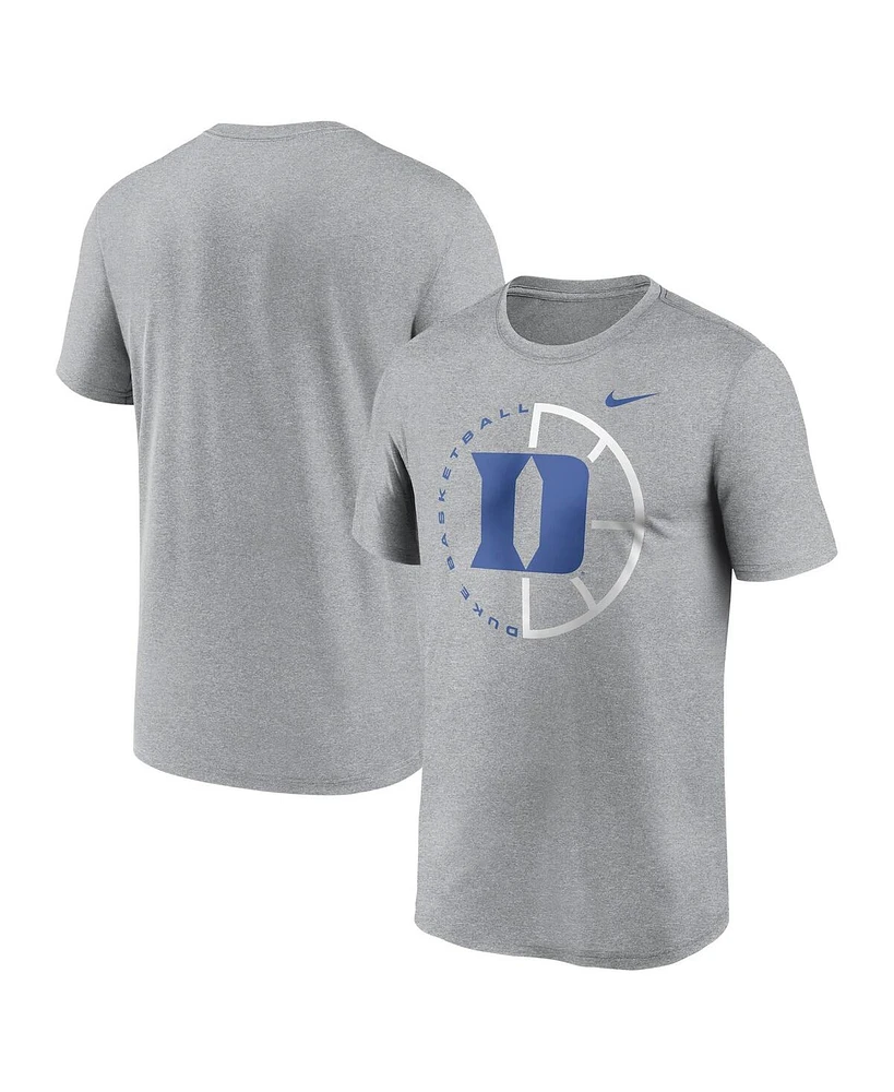 Nike Men's Heather Gray Duke Blue Devils Legend Basketball Icon Performance T-Shirt