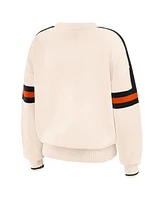 Wear by Erin Andrews Women's Cream Cincinnati Bengals Stripe Pullover Sweater