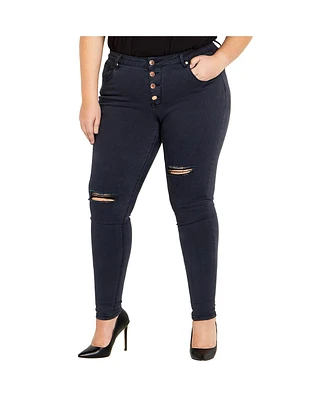 City Chic Plus Size Classic Buttons Jean