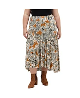 City Chic Plus Misha Print Skirt