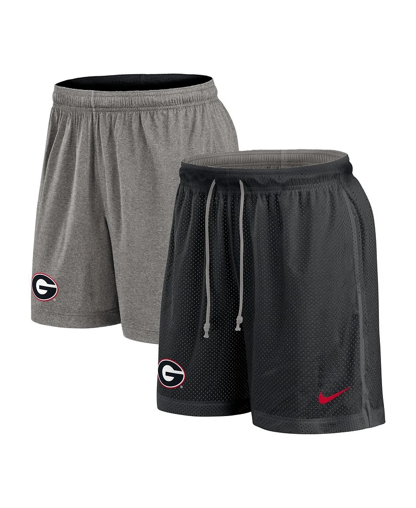 Nike Men's Black/Heather Gray Georgia Bulldogs Player Reversible Shorts