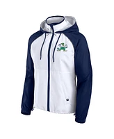 Fanatics Women's White Notre Dame Fighting Irish Full-Zip Anorak Hoodie Jacket